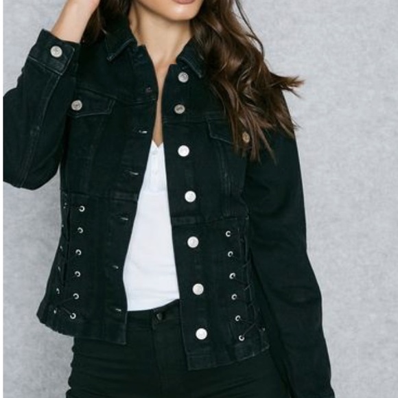 Topshop Moto Denim Jacket with Corset Bottom NWOT - Picture 5 of 8